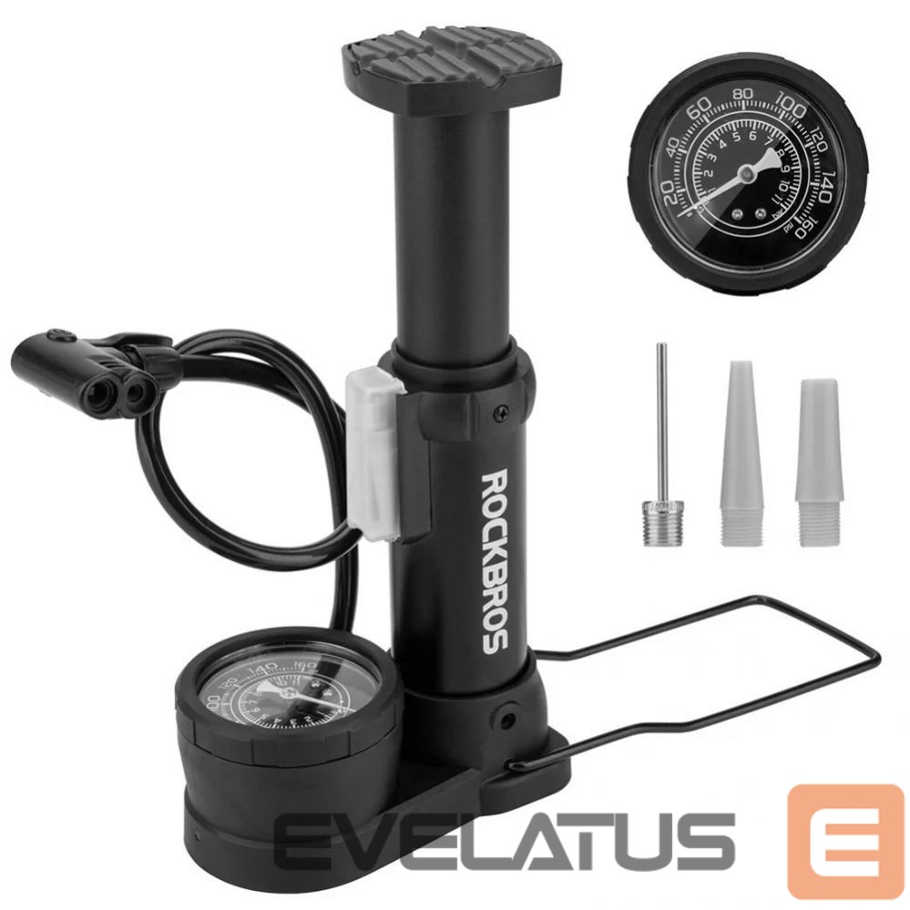 Bicycle accessory Rockbros Rockbros 42610002001 floor bicycle pump with pressure gauge - black