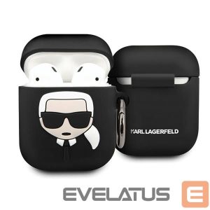Back panel cover Karl Lagerfeld  Case for AirPods 1 / 2 Karl Lagerfeld Silicone Ikonik - black 