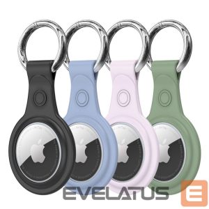 Smart tag accessories Dux Ducis - Dux Ducis 4pcs set Silicone flexible cover keychain loop case for Apple AirTag (Black / Green / Pink / Blue) 