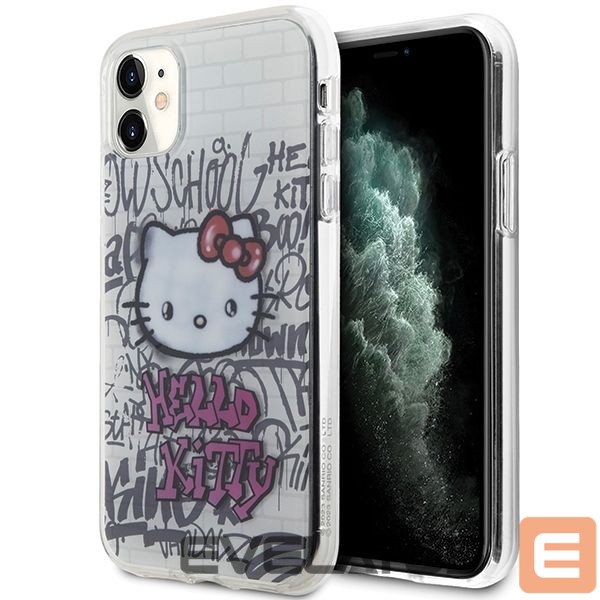 Back panel cover Hello Kitty Hello Kitty IML Kitty On Bricks Graffiti case for iPhone 11 / Xr - white