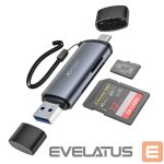 Flash drive Tech-Protect  Tech-Protect UltraBoost SD/micro SD card reader with USB-C/USB-A connectors - gray 