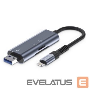 Flash drive Tech-Protect  Tech-Protect UltraBoost SD/micro SD Card Reader with Lightning /USB-A Connector - Gray 