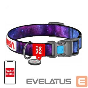 For livestock Waudog  Waudog "NASA21" nylon dog collar with QR code, size M, width 20 mm 