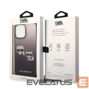 Back panel cover Karl Lagerfeld  Karl Lagerfeld KLHCP14LTGKCK iPhone 14 Pro 6.1 "hardcase black / black Gradient Ikonik Karl & Choupette 