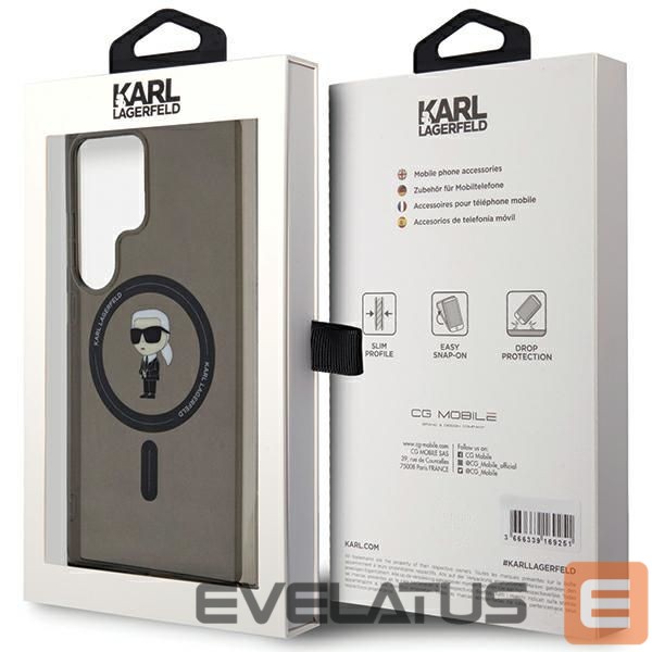 Back panel cover Karl Lagerfeld Karl Lagerfeld IML Ikonik MagSafe Case for Samsung Galaxy S24 Ultra - Black