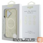 Back panel cover Guess  Guess Saffiano Peony Classic Logo MagSafe case for iPhone 16 - gold 