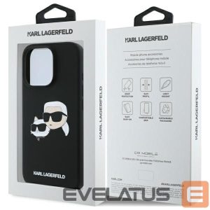 Back panel cover Karl Lagerfeld  Karl Lagerfeld Silicone Case Heads Print MagSafe for iPhone 16 Pro - Black 