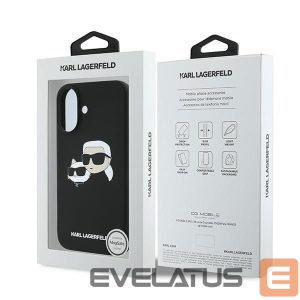 Back panel cover Karl Lagerfeld  Karl Lagerfeld Silicone Case Nauble Heads Print MagSafe for iPhone 16 Plus - Black 