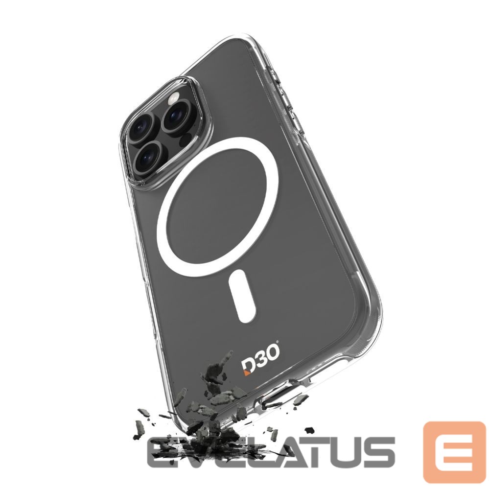 Back panel cover Puro Puro Impact Clear D3O MagSafe Silicone Case for iPhone 16 Pro - Transparent