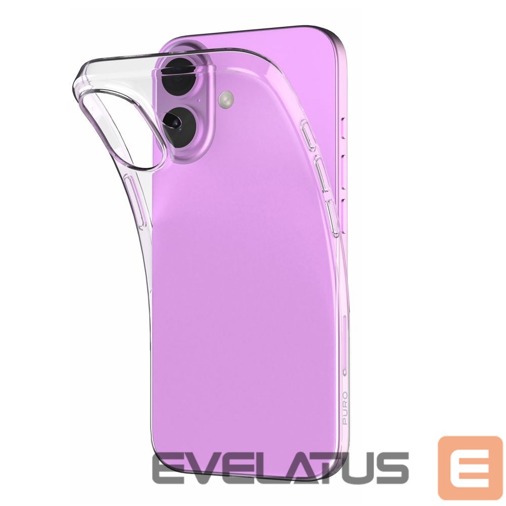 Back panel cover Puro Puro 03 Nude Silicone Case for iPhone 16 - Transparent