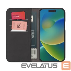 Back panel cover Puro  Puro Wallet Detachable MagSafe 2in1 PU Leather Case with Flap and Wallet for iPhone 15 - Black 
