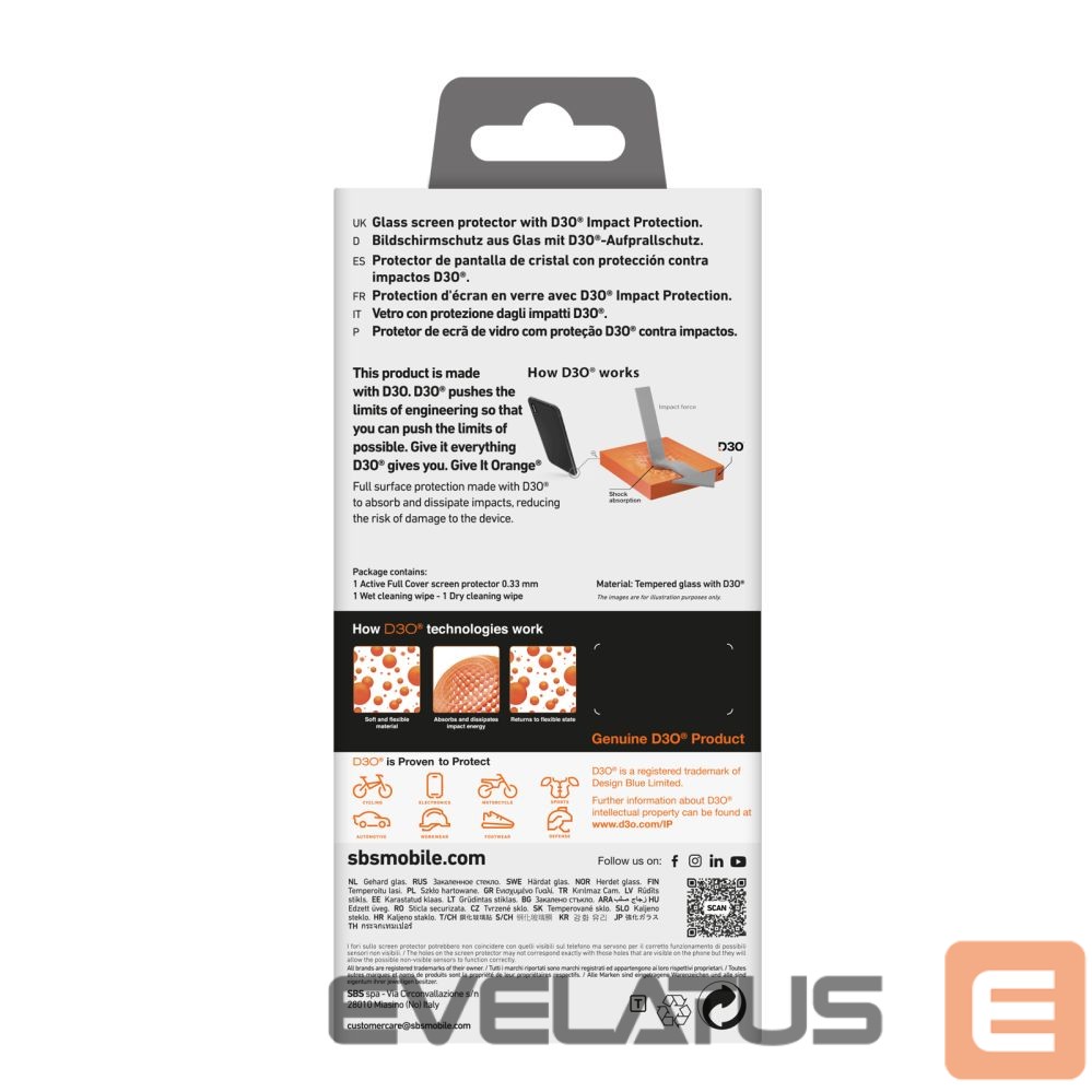 Back panel cover SBS SBS Extreme Mag D3O MagSafe iPhone 16 Case - Transparent
