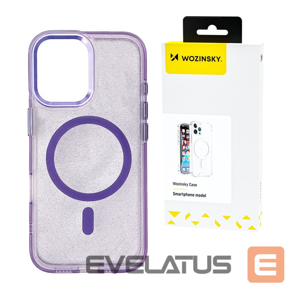 Back panel cover Wozinsky Wozinsky Glitter Case with Mag Safe for Samsung Galaxy S25 Ultra - Purple with Glitter