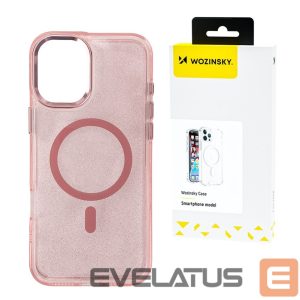 Back panel cover Wozinsky  Wozinsky Glitter Case with Mag Safe for Samsung Galaxy S25+ - Pink with Glitter 