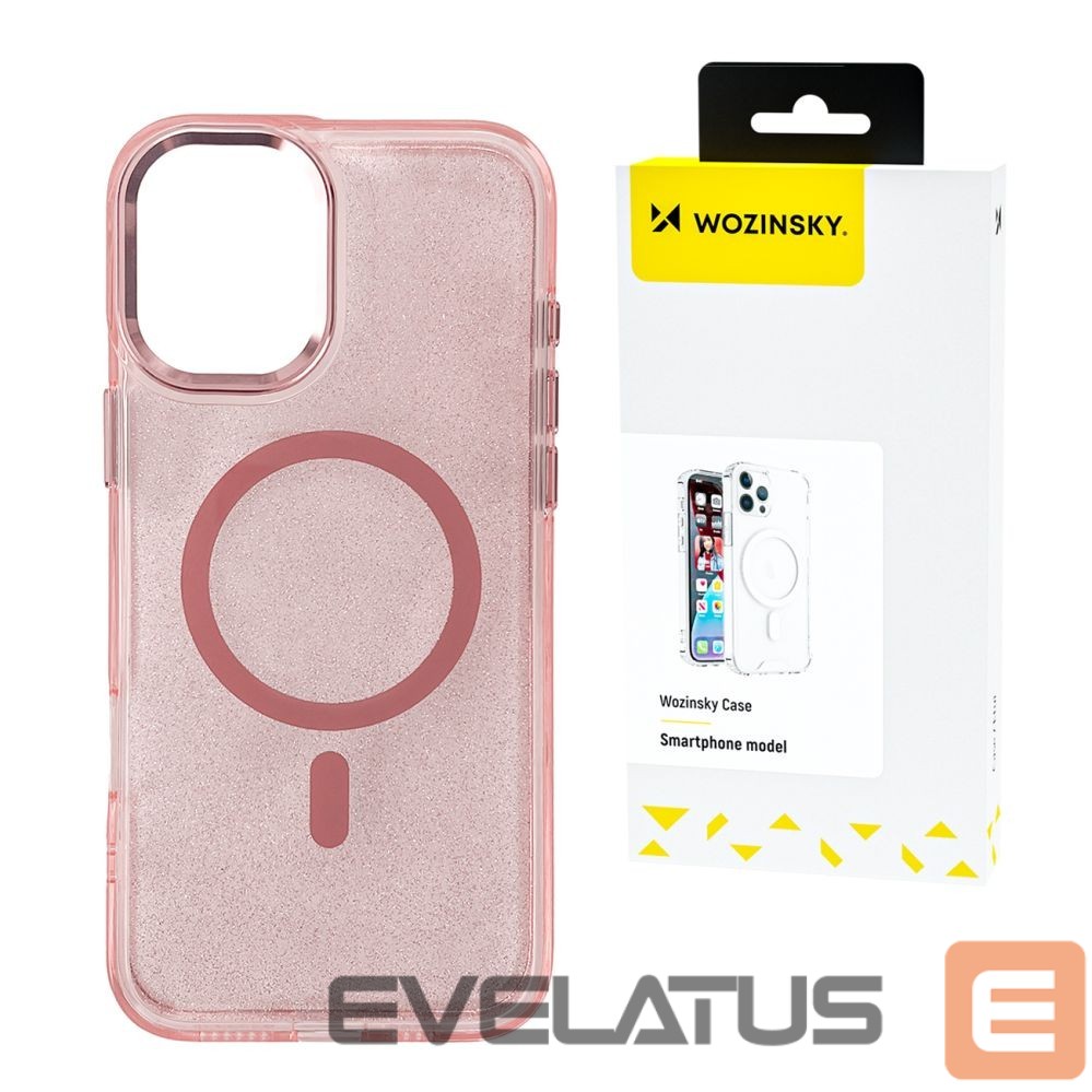 Back panel cover Wozinsky Wozinsky Glitter Case with Mag Safe for Samsung Galaxy S25+ - Pink with Glitter
