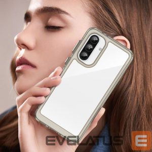 Back panel cover Hurtel  Outer Space Case for Samsung Galaxy A56 Cover with Flexible Frame - Semi-Transparent, Black 