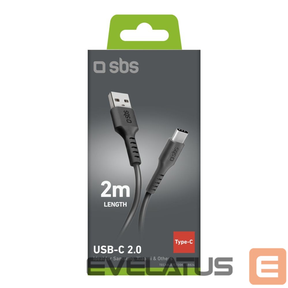Cable SBS SBS TECABLETC220K USB-A - USB-C Cable 2 m - Black