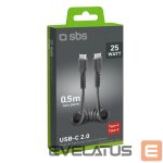 Cable SBS  SBS TECABLETYPCCSK USB-C spiral cable - USB-C 0.5m - black 