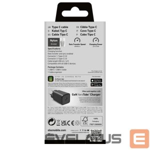 Cable SBS  SBS TECABLETISSUETCC2G Cable 2 x USB-C 2m 60W with Power Delivery - Gray 