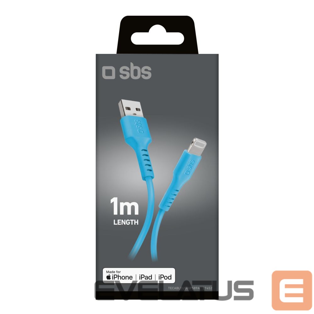 Cable SBS SBS TECABLEUSBIP589A USB-A - Lightning Cable - Blue