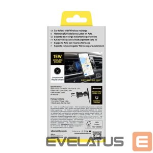 Dock station SBS  Smartphone holder with infusion charger SBS TESUPPMAG15WVENT compatible with MagSafe - black 