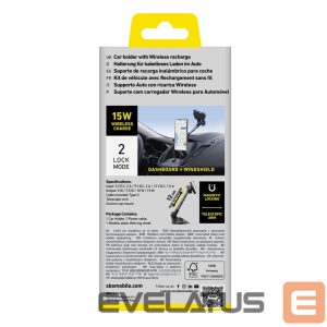 Dock station SBS  Telescopic smartphone holder with inductive charger SBS TESUPPMAG15WLONGARM with suction cup, compatible with MagSafe - black 