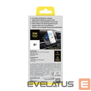 Auto holder SBS  Qi2 Wireless Charger Holder SBS TESUPPVENTWIRQI215W Compatible with MagSafe - Black 