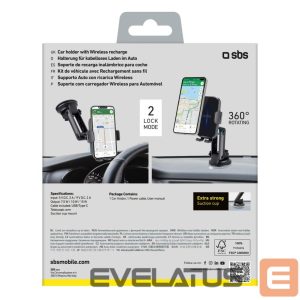 Auto holder SBS  SBS TESUPEXTWIR15W 15W Wireless Charger Holder - Black 