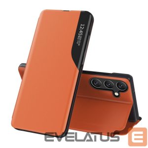 Back panel cover Hurtel  Eco Leather View Case elegant case with flap and stand function for Samsung Galaxy A36 - orange 