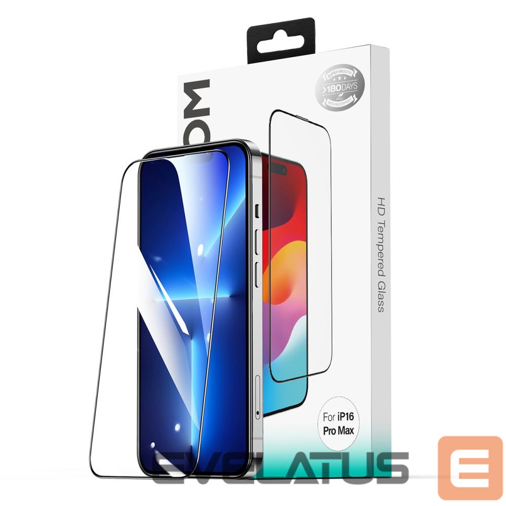 Protective glass Joyroom Joyroom JR-MLG0278 2.5D HD Dustproof Tempered Glass with Black Frame for iPhone 15 Plus/16 Plus