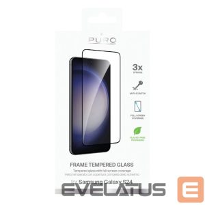 Protective glass Puro  Puro Frame Tempered Glass with Black Frame for Samsung Galaxy S25 / S24 