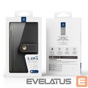 Back panel cover Dux Ducis  Dux Ducis Lawa Leather Case for Samsung Galaxy S25+ with Detachable Magnetic Wallet - Black 