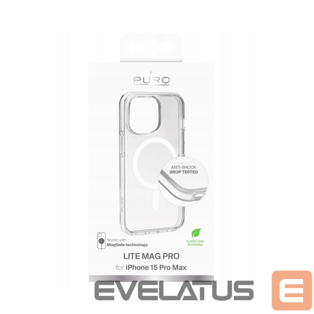 Back panel cover Puro Puro Cover in TPU+PC "LITE MAG" with Magsafe for iPhone 16E, transparent