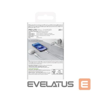Adapter Puro  Puro PROLITE 20W USB-A / USB-C wall charger + USB-C - USB-C cable 1.2m - white 