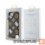 Back panel cover Guess  Guess PU 4G Peony case with MagSafe for iPhone 16e - brown 