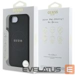 Back panel cover Guess  Guess PU Grained Classic Logo case with MagSafe for iPhone 16e - black 