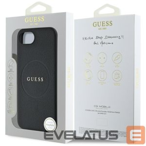 Back panel cover Guess  Guess PU Grained Classic Logo case with MagSafe for iPhone 16e - black 