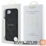 Back panel cover Guess  Guess PU Leather 4G Colored Ring Case with MagSafe for iPhone 16e - Black 