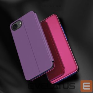 Back panel cover Hurtel  Clear View Case for iPhone 16e Flip Cover - Pink 