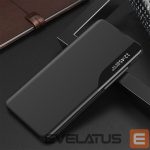 Back panel cover Hurtel  Eco Leather View Case elegant case with flap and stand for iPhone 16e - black 
