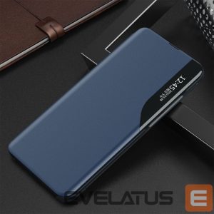 Back panel cover Hurtel  Eco Leather View Case elegant case with flap and stand for iPhone 16e - blue 