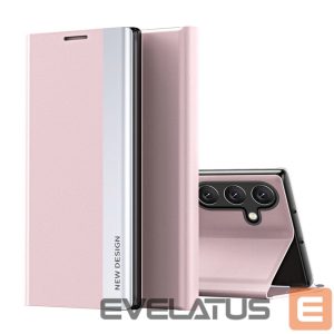Back panel cover Hurtel  Sleep Case Pro for Samsung Galaxy S25 Edge with Flip and Stand - Pink 