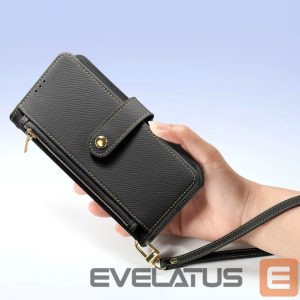 Back panel cover Dux Ducis  Dux Ducis Lawa iPhone 16e Leather Case with Detachable Magnetic Wallet - Black 