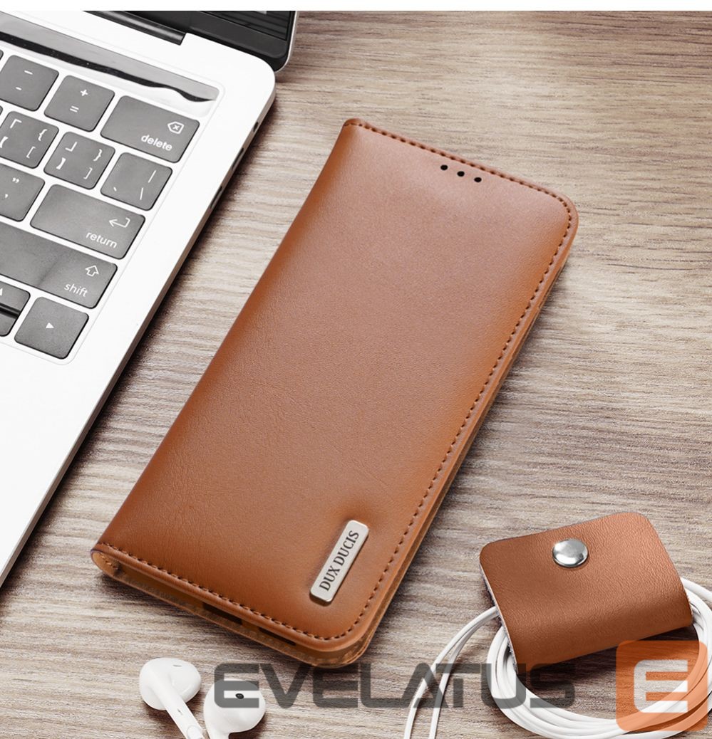 Back panel cover Dux Ducis Dux Ducis Hivo Samsung Galaxy S25 Edge Case with Flip and RFID Protection - Brown