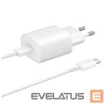 Adapter Samsung  Samsung 25W EP-TA800EWE USB-C Wall Charger with Samsung EP-DA705BWE USB-C / USB-C Cable - White 