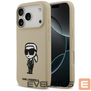 Back panel cover Karl Lagerfeld Apple KARL LAGERFELD case for IPHONE 17 Pro compatible with MagSafe KLHMP17LSKIGROW (Silicone W/ KL Sketch & Logo) brown Brown