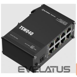 Server - Other Accessories Teltonika  TSW040 Unmanaged 8-port PoE+Industrial Switch, 2-pin industrial DC power socket, 7 – 57 VDC, PoE-out 44-57 VDC, DIN rail bracket 