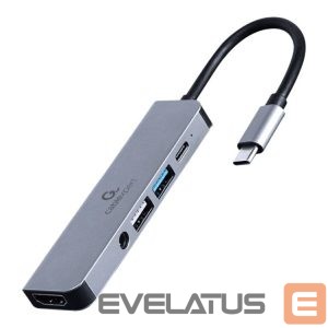 Adapter Cablexpert  A-CM-COMBO5-02 USB Type-C 5-in-1 multi-port adapter (Hub + HDMI + PD + stereo audio) | 