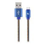 Charger Cablexpert  CC-USB2J-AMCM-1M-BL Premium jeans (denim) Type-C USB cable with metal connectors, 1 m, blue | 