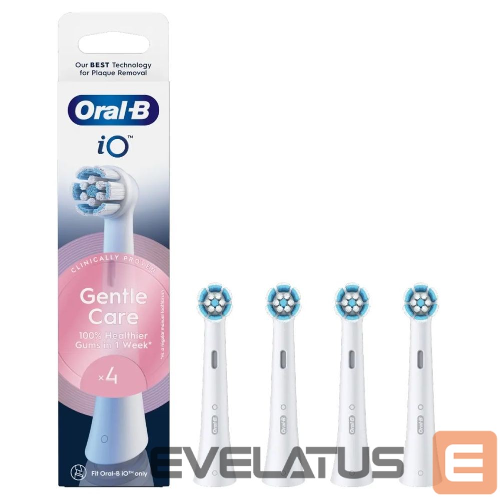Toothbrush Oral-B Replaceable toothbrush heads | iO Gentle Care | Heads | For adults | Number of brush heads included 4 | Number of teeth brushing modes Does not apply | White